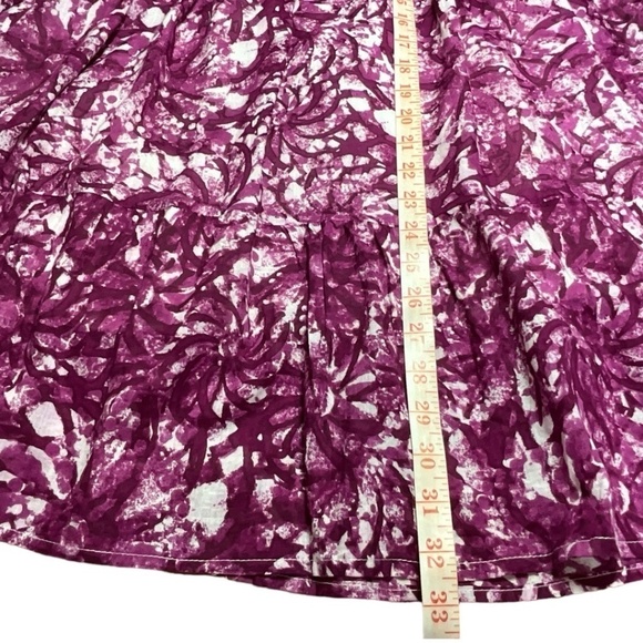JANE ASHLEY 100% Cotton Purple Floral Tiered Skirt Fully Lined Stretch Waist 2X - Picture 7 of 10